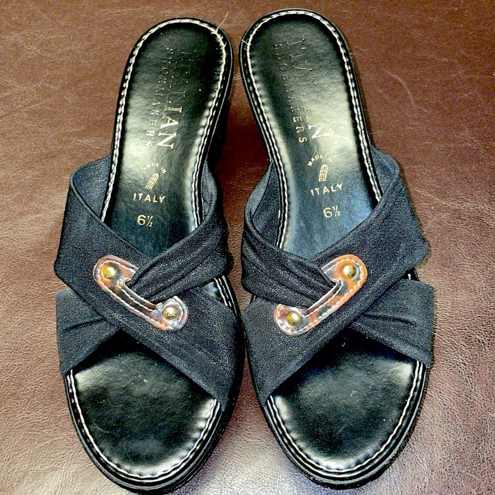 Italian shoemaker, black wedges